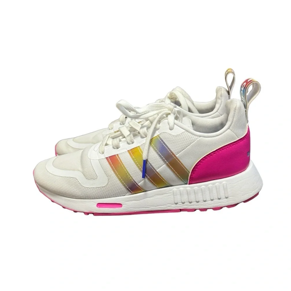 Adidas Multix Women’s a casual Athletic Shoes White, Pink, Iridescent Size 7